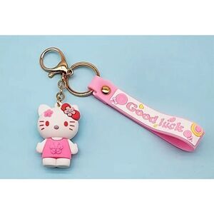 NWT Sanrio Hello Kitty Pink & White “Good Luck” Bag Charm Keychain